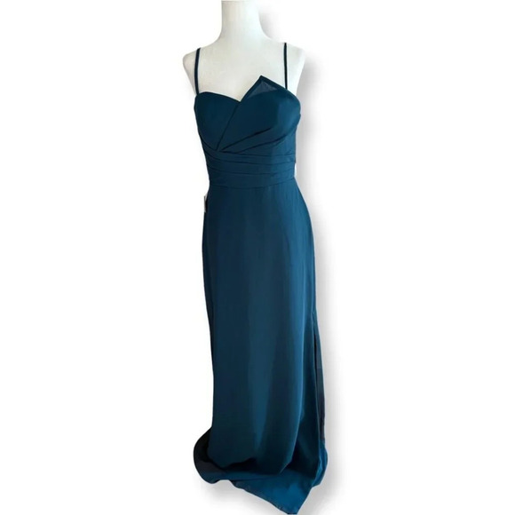Sorella Vita NWT Notched Neckline Bridesmaid Dress Evening Gown Prom Size 10 - Picture 2 of 11
